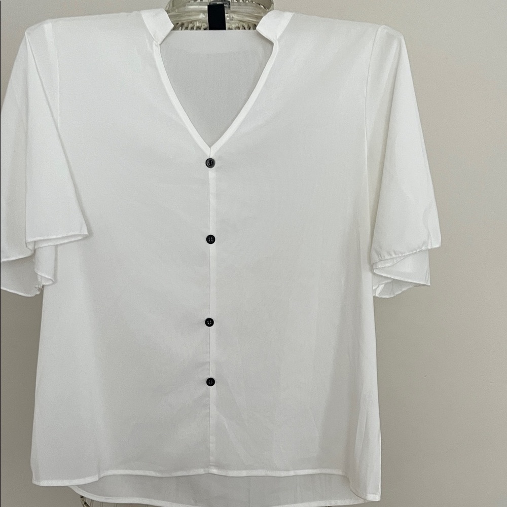 SHEIN White Casual Button Down Shirt